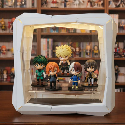 LED illuminated acrylic display case for collectibles