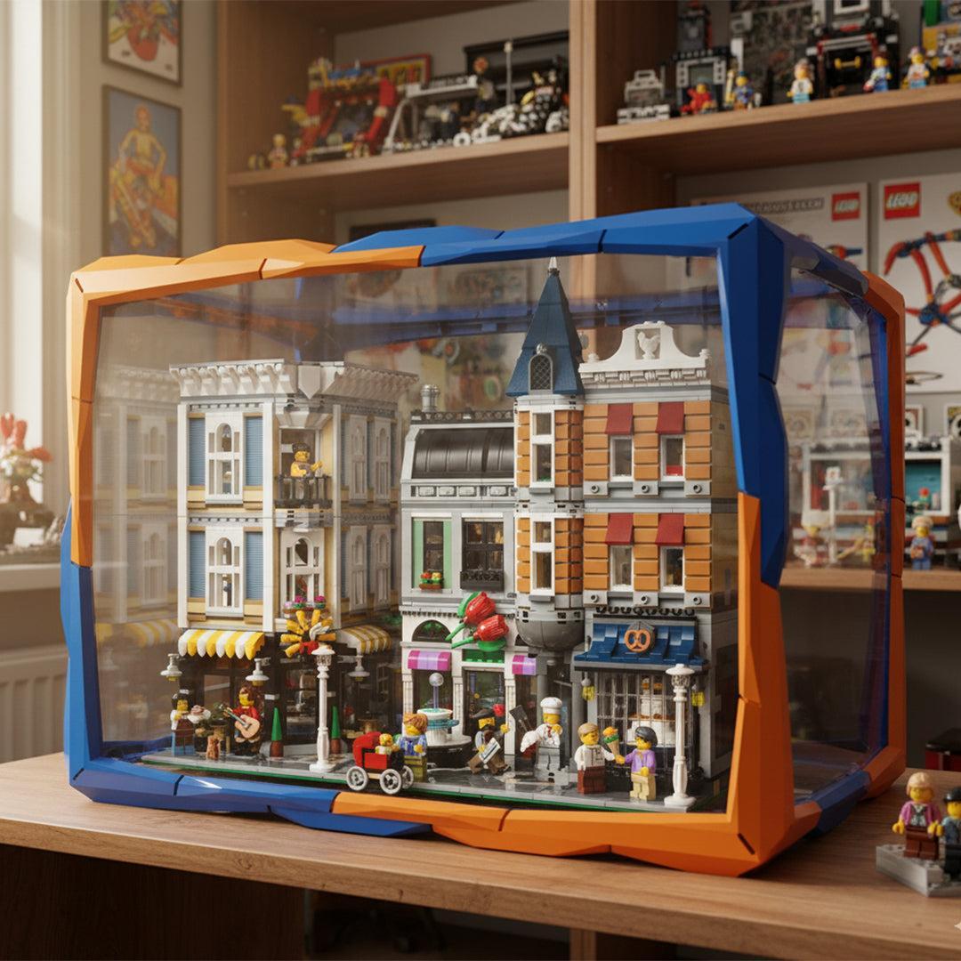 Large display case with custom background panel – Boxory Max
