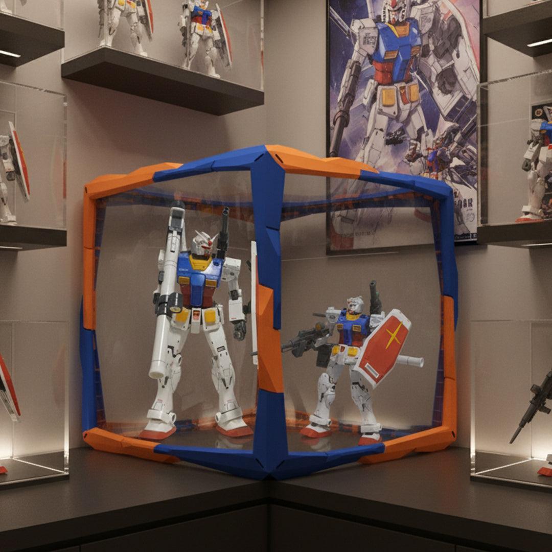 Cube display case with custom background panel – Boxory Square
