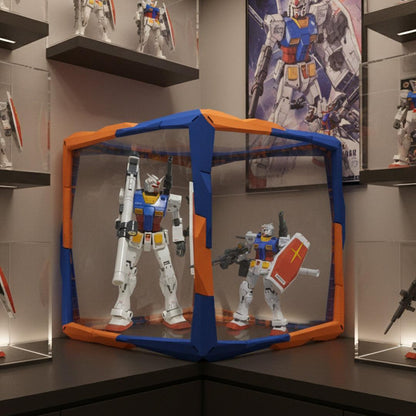 Cube display case with custom background panel – Boxory Square
