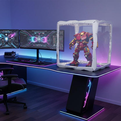 Boxory Square – Cube Modular Magnetic Acrylic Display Case with LED Lighting